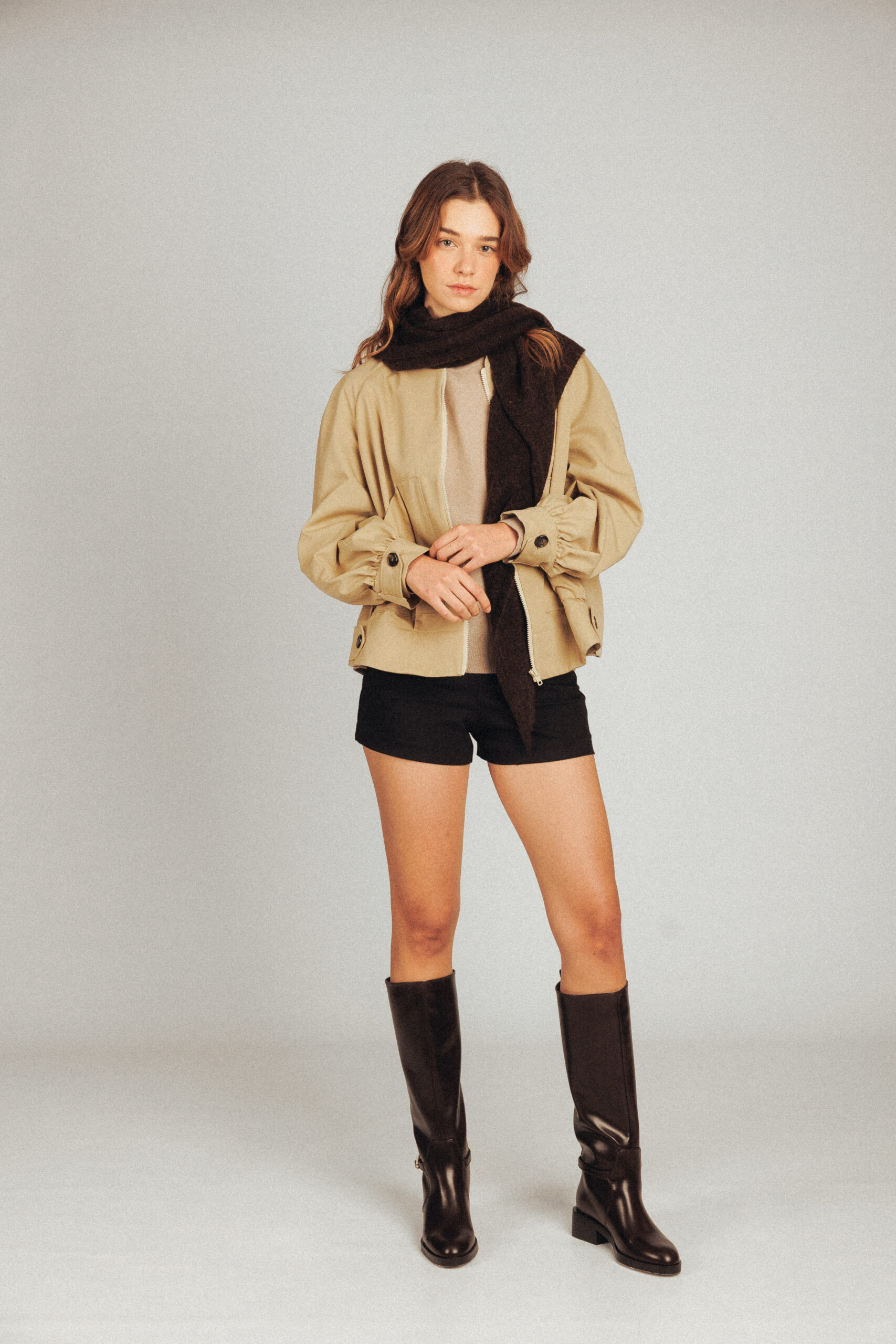 Chaqueta bomber mujer camel