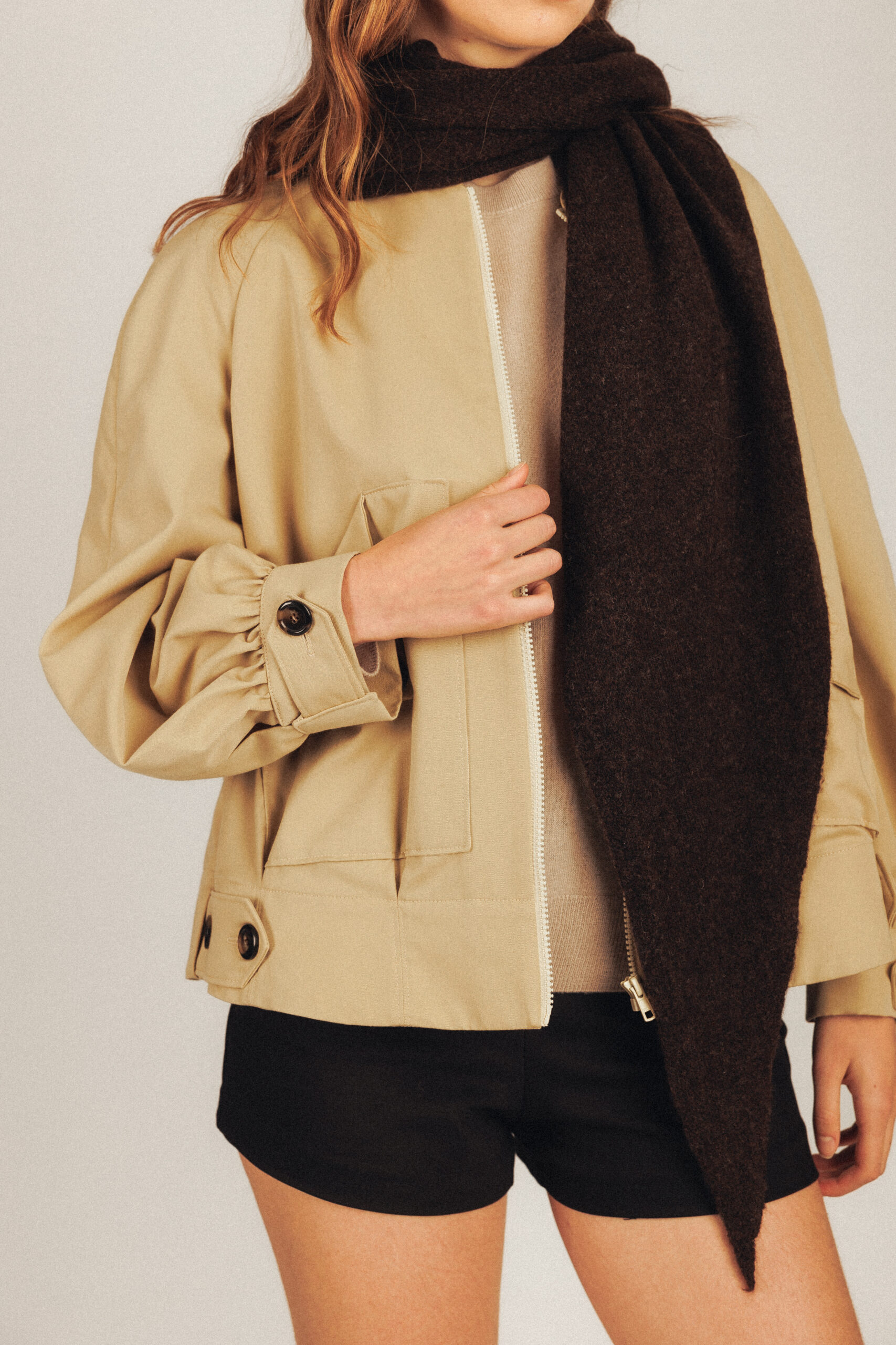 Chaqueta bomber mujer camel