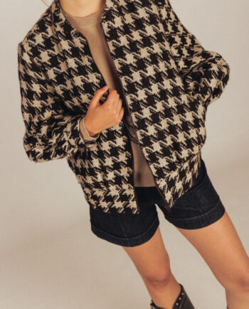 Chaqueta bomber mujer pata de gallo