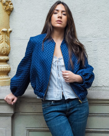 Bomber mujer azul marino