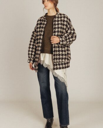 Chaqueta bomber mujer pata de gallo